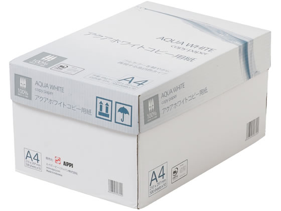 APPJ コピーペーパー アクアホワイト A4 500枚×10冊 1箱（ご注文単位1箱)【直送品】