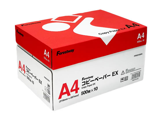 Forestway コピーペーパーEX A4 500枚×10冊 1箱（ご注文単位1箱)【直送品】