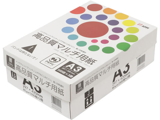 APPJ インクジェット対応 高品質マルチ用紙A3 500枚×3冊 1箱（ご注文単位1箱)【直送品】