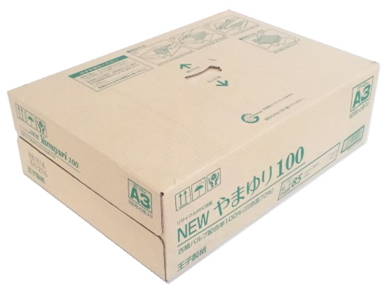 王子製紙 リサイクルコピー用紙Newやまゆり100A3 500枚*3冊 1箱（ご注文単位1箱)【直送品】