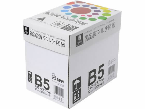 APPJ インクジェット対応 高品質マルチ用紙B5 500枚×5冊 1箱（ご注文単位1箱)【直送品】