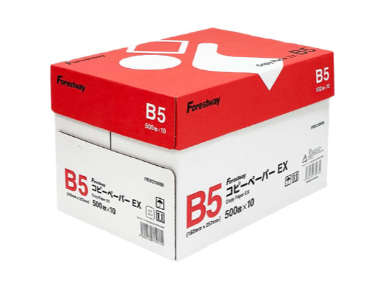 Forestway コピーペーパーEX B5 500枚×10冊 1箱（ご注文単位1箱)【直送品】