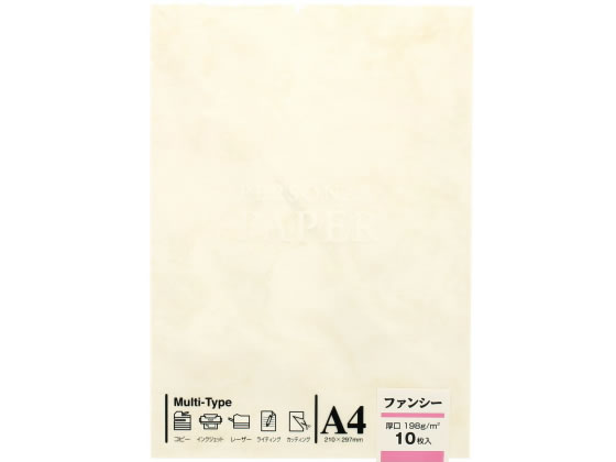 マルアイ OA用紙 厚口 A4 クリーム 10枚 OA-102 1冊(ご注文単位1冊)【直送品】