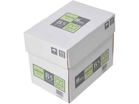 APPJ カラーコピー用紙 グリーン B5 500枚×5冊 CPG004 1箱(ご注文単位1箱)【直送品】