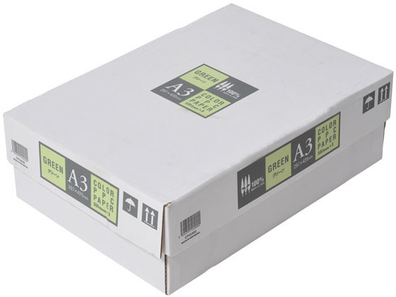 APPJ カラーコピー用紙 グリーン A3 500枚×3冊 CPG002 1箱(ご注文単位1箱)【直送品】