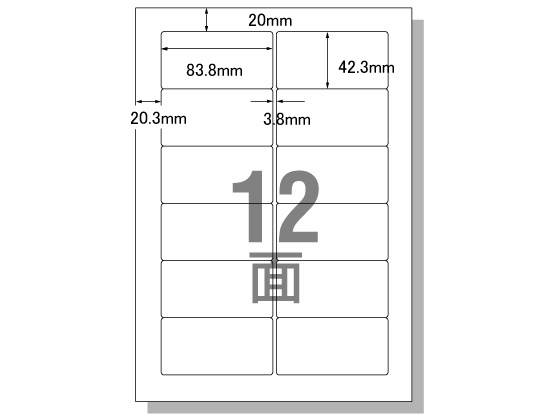 エーワン PC&ワープロラベルOASYSタイプ A4 12面 20枚 28175 1冊（ご注文単位1冊)【直送品】