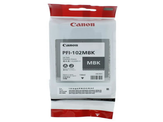 キヤノン インクジェットインク マットブラック PFI-102MBK 1個(ご注文単位1個)【直送品】
