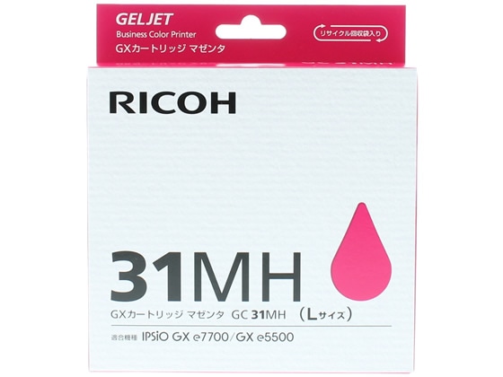 リコー GXカートリッジ マゼンタGC31MH Lサイズ 約2300ページ 515749 1個(ご注文単位1個)【直送品】