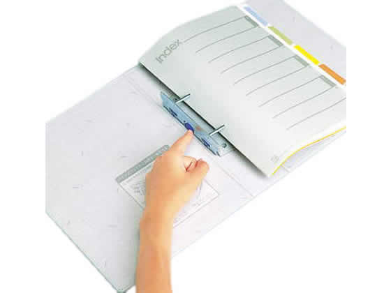 ライオン事務器 パイプ式ファイル両開き A4タテ とじ厚80mm 青 1冊(ご注文単位1冊)【直送品】