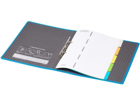 ハピラ 片開きパイプ式ファイル A4タテ とじ幅50mm 青12冊 1箱(ご注文単位1箱)【直送品】