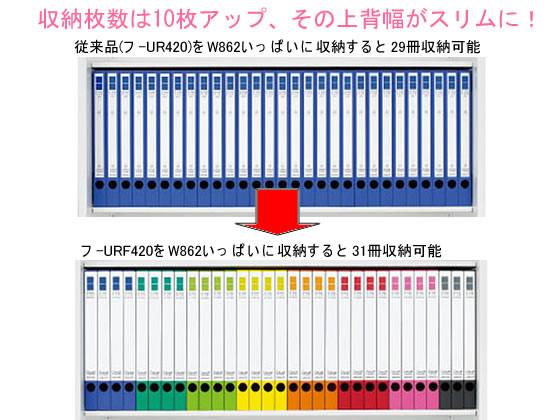 コクヨ リングファイル〈スリムスタイル〉 A4タテ 背幅27mm 赤 1冊（ご注文単位1冊)【直送品】