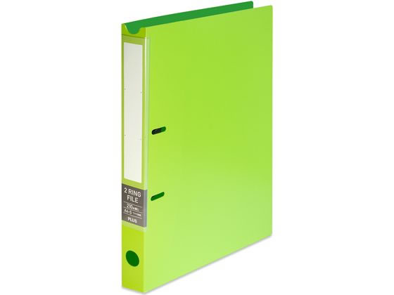 プラス ファイル 2リングファイル ワイド表紙 A4 グリーン 84833 1冊（ご注文単位1冊)【直送品】