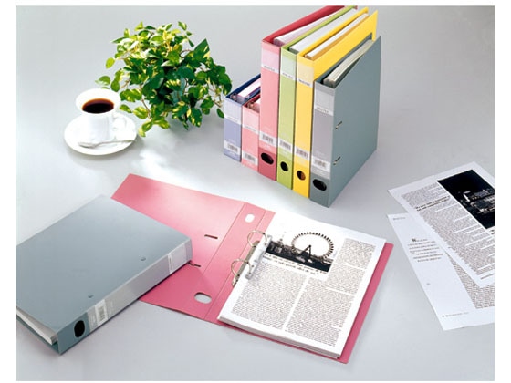 セキセイ ロックリングファイル A4タテ 4穴 とじ厚30mm グレー 10冊 1箱(ご注文単位1箱)【直送品】