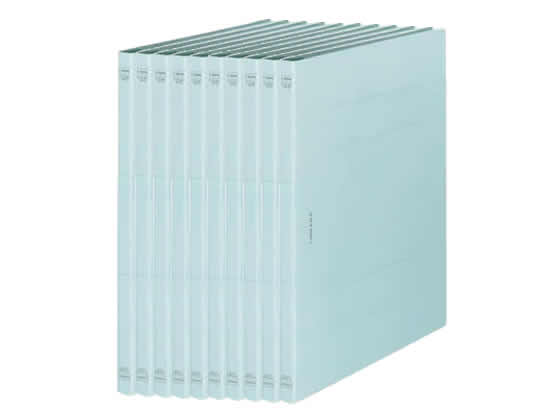 ライオン事務器 フラットファイル〈環境〉A4タテ 水 10冊 1パック（ご注文単位1パック)【直送品】