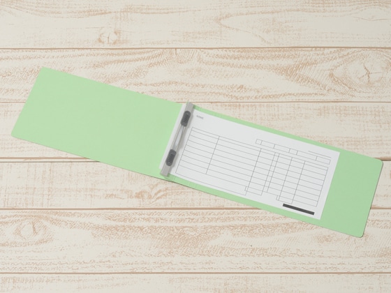 プラス フラットファイル厚とじ ノンステッチ 統一伝票用 グリーン 10冊 1パック（ご注文単位1パック)【直送品】