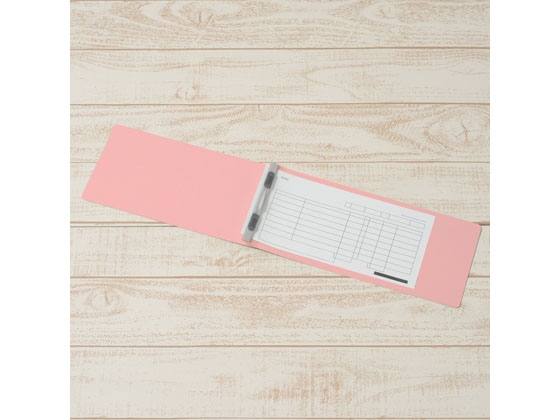 プラス フラットファイル厚とじ ノンステッチ 統一伝票用 ピンク 10冊 1パック(ご注文単位1パック)【直送品】