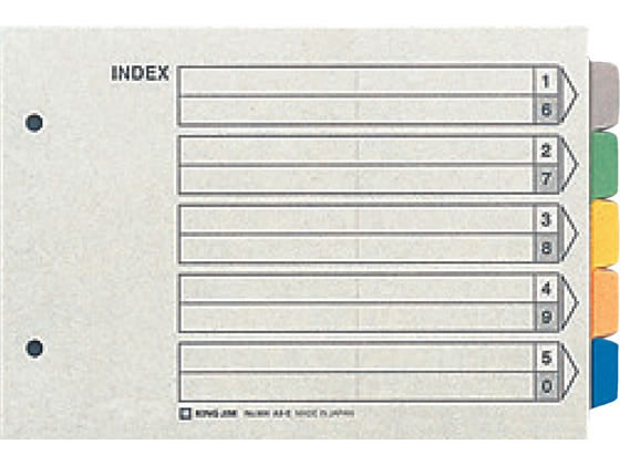 キングジム カラーインデックス A5ヨコ 5山 2穴 10組 904 1冊(ご注文単位1冊)【直送品】