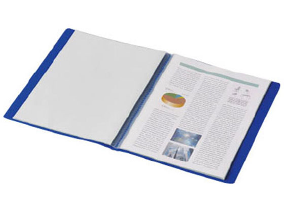 コクヨ クリヤーブック(Glassele)固定式A4背ポケット 60P ブルー 1冊（ご注文単位1冊)【直送品】