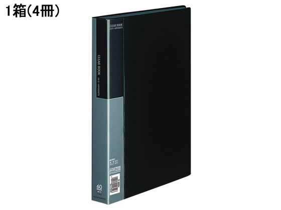 コクヨ クリヤーブック〈ベーシック〉固定式 A4 60ポケット 黒 4冊 1箱(ご注文単位1箱)【直送品】