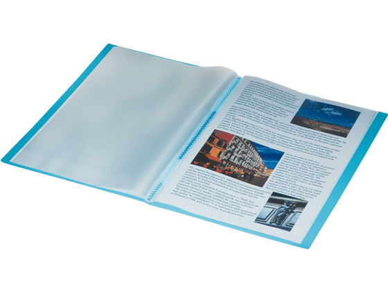 キングジム シンプリーズ クリアーファイル(透明)A4 40ポケット 青 1冊（ご注文単位1冊)【直送品】