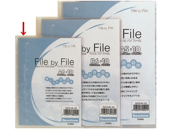 ビュートン スーパースリムクリヤーブック A6 10ポケット クリヤー 1冊（ご注文単位1冊)【直送品】