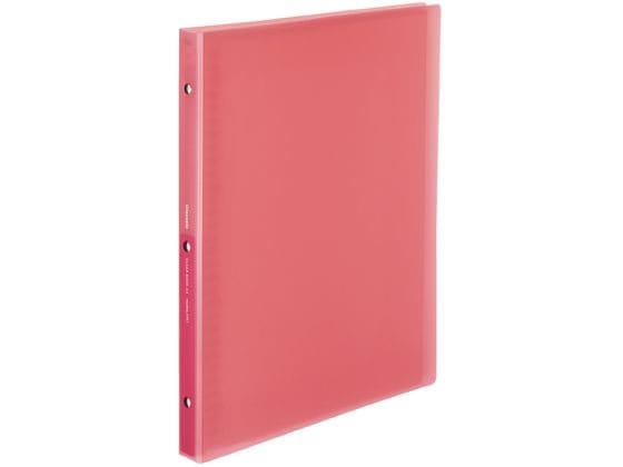 コクヨ クリヤーブック(Glassele)替紙式 A4 30穴 コーラルピンク 1冊(ご注文単位1冊)【直送品】