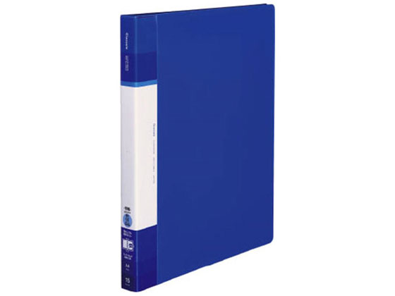 コクヨ クリヤーブック(Glassele)替紙式背ポケット ミドルA4 ブルー 1冊(ご注文単位1冊)【直送品】
