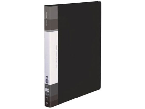 コクヨ クリヤーブック(Glassele)替紙式背ポケット ミドルA4 ブラック 1冊(ご注文単位1冊)【直送品】