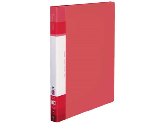 コクヨ クリヤーブック(Glassele)替紙式背ポケット ミドルA4 コーラルP 1冊(ご注文単位1冊)【直送品】