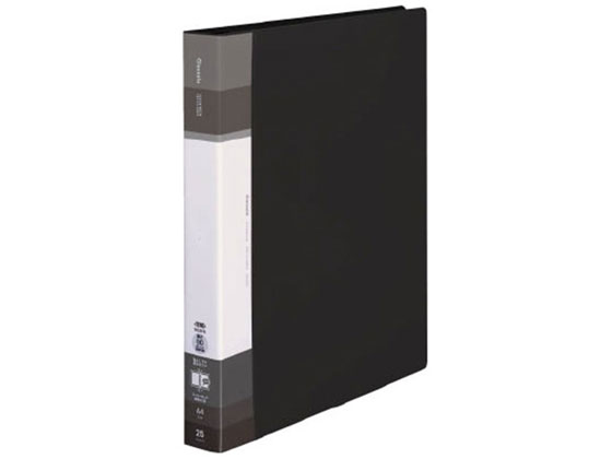 コクヨ クリヤーブック(Glassele)替紙式背ポケット ワイドA4ブラック 1冊(ご注文単位1冊)【直送品】