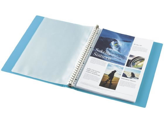 コクヨ クリヤーブック(NEOS)替紙式 ミドル A4 30穴 ターコイズブルー 1冊（ご注文単位1冊)【直送品】