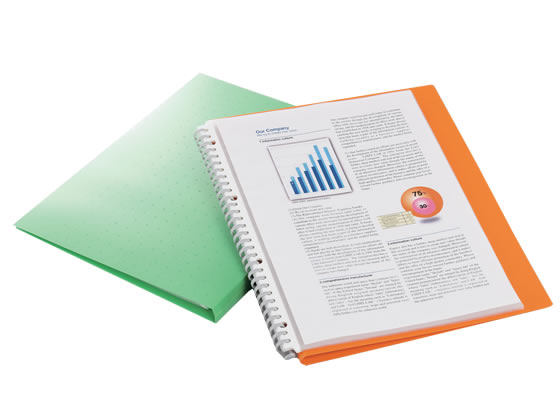 リヒトラブ AQUA DROPs クリヤーブック差替式A4 30穴 背幅18 青 1冊（ご注文単位1冊)【直送品】