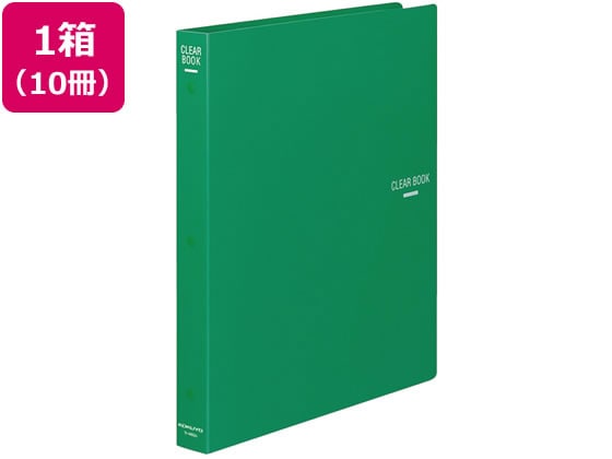 コクヨ クリヤーブック 差替式 A4タテ 30穴 背幅34mm 緑 10冊 1箱(ご注文単位1箱)【直送品】