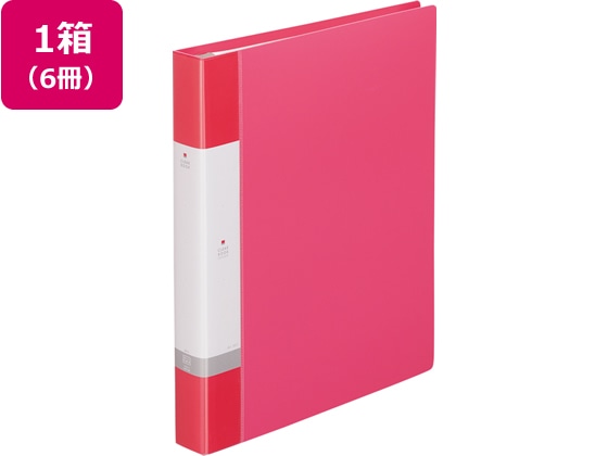 リヒトラブ リクエスト クリアーブック差替式A4 30穴 背幅35 赤6冊 1箱(ご注文単位1箱)【直送品】