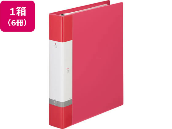 リヒトラブ リクエスト クリアーブック差替式A4 30穴 背幅50 赤6冊 1箱(ご注文単位1箱)【直送品】