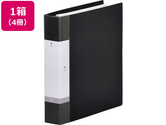 リヒトラブ リクエスト クリアーブック差替式A4 30穴 背幅55 黒4冊 1箱(ご注文単位1箱)【直送品】