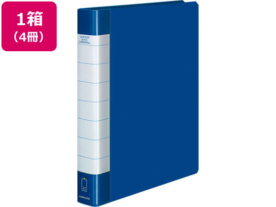 コクヨ クリヤーブック〈タフボディ〉A4 30穴 背幅38mm 青 4冊 1箱(ご注文単位1箱)【直送品】
