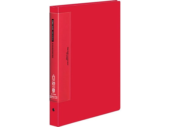 コクヨ クリヤーブック ウェーブカット差替A4タテ30穴 背幅33 赤 1冊(ご注文単位1冊)【直送品】