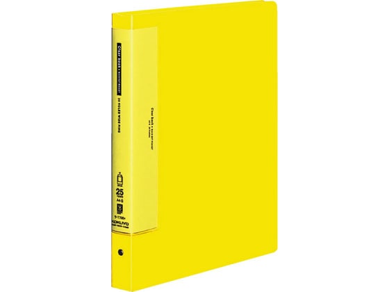 コクヨ クリヤーブック ウェーブカット差替A4タテ30穴 背幅33 黄 1冊(ご注文単位1冊)【直送品】