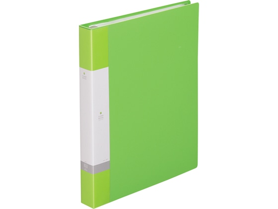 リヒトラブ リクエスト クリアーブック差替式A4 30穴 背幅35 黄緑 1冊(ご注文単位1冊)【直送品】