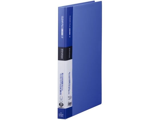 キングジム シンプリーズクリアーファイル差替式A4 30穴背幅25 青 1冊(ご注文単位1冊)【直送品】