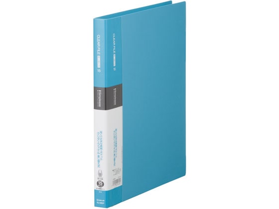 キングジム シンプリーズクリアーファイル差替式A4 30穴背幅25 水色 1冊(ご注文単位1冊)【直送品】