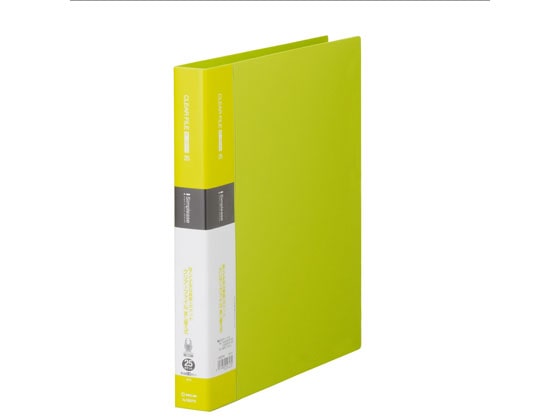 キングジム シンプリーズクリアーファイル差替式A4 30穴背幅36 黄緑 1冊(ご注文単位1冊)【直送品】