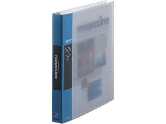 キングジム クリアーファイルマガジン差替式A4変形 30穴 背幅37mm青 1冊(ご注文単位1冊)【直送品】