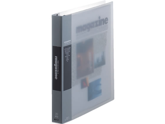 キングジム クリアーファイルマガジン差替式A4変形30穴背幅37mmグレー 1冊(ご注文単位1冊)【直送品】