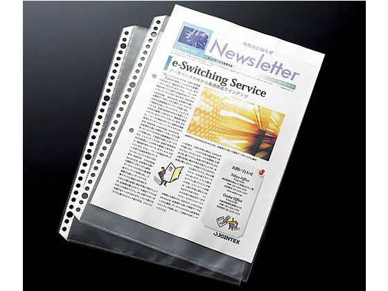 スマートバリュー クリアポケットリフィル30穴2・4穴兼用0.08mm 100枚 1冊(ご注文単位1冊)【直送品】