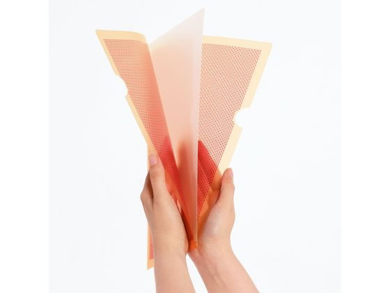 プラス クリアーホルダー カモフラージュ ハード仕切付 A4 オレンジ 89573 1枚（ご注文単位1枚)【直送品】