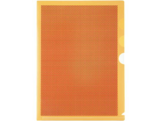 プラス 仕切り付ホルダー カモフラージュ 3ポケット A4 オレンジ 89583 1枚（ご注文単位1枚)【直送品】