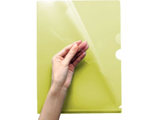 プラス 仕切り付ホルダー・3ポケット A4 グリーン 50枚 1袋(ご注文単位1袋)【直送品】