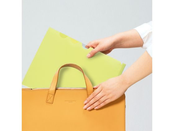 プラス 仕切り付ホルダー・3ポケット A4 グリーン 50枚 1袋(ご注文単位1袋)【直送品】